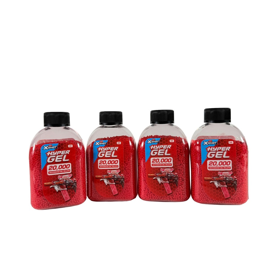 4pk Zuru X-Shot Hyper Gel 20000 Refill Red Dehydrated Pellets 80K Rounds Total